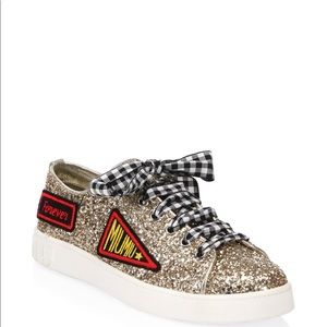 Miu Miu Embroidered glitter sneakers